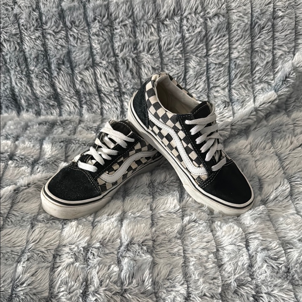 Vans Kids Checkered Black and White Sneakers